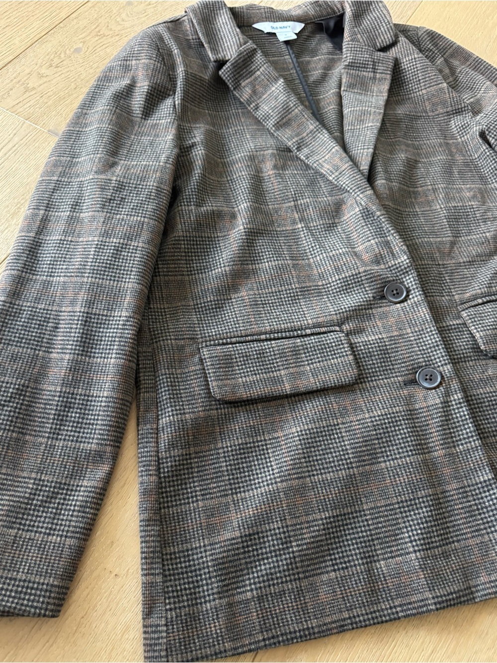 Old Navy Brown Plaid Women's Blazer Jacket Size Small